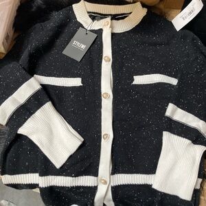 Stylewe black and white cardigan